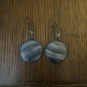SOLD | stone grey silver earrings